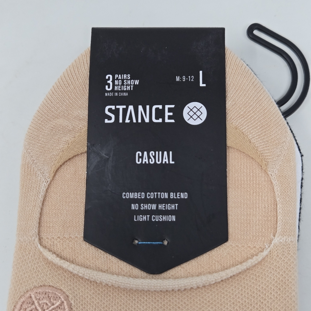 Stance 3 Pack No Show Oatmeal Black White Socks Large Men's Large 9-12 NEW NWT - Picture 3 of 5